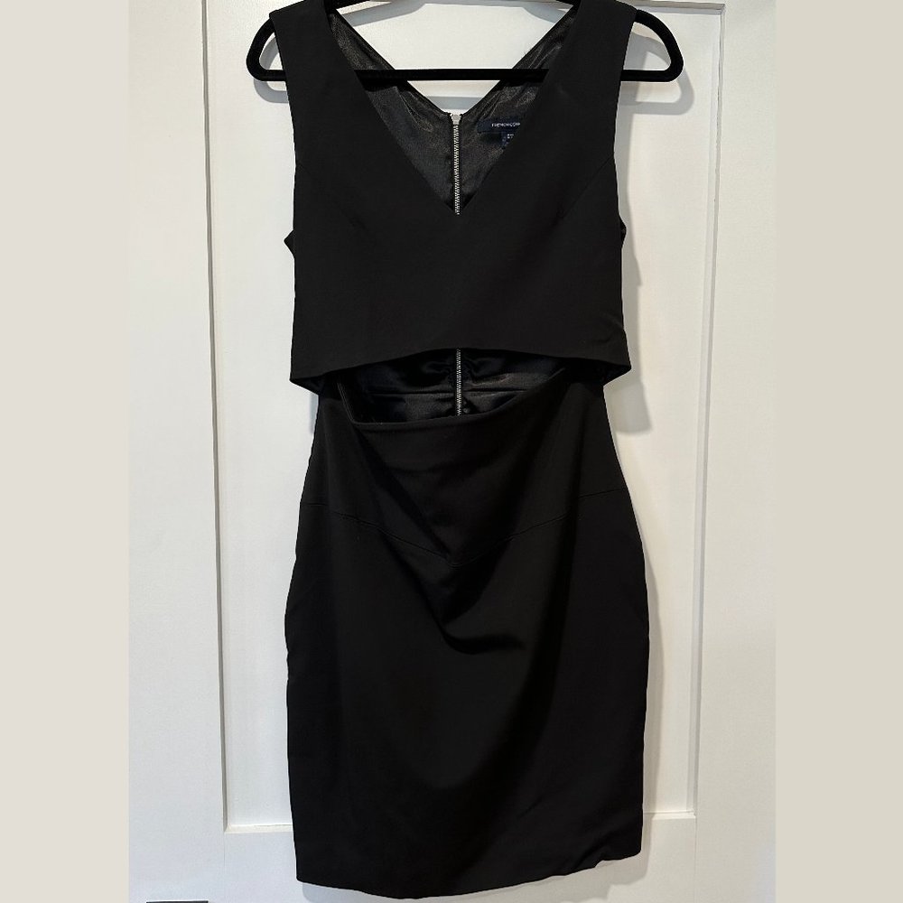 French Connection Black Fitted Cutout Cocktail Dress - Size 6